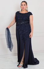 Vestido con pedrería y apertura - VESTIDO LARGO CURVY Boutiquemirel 