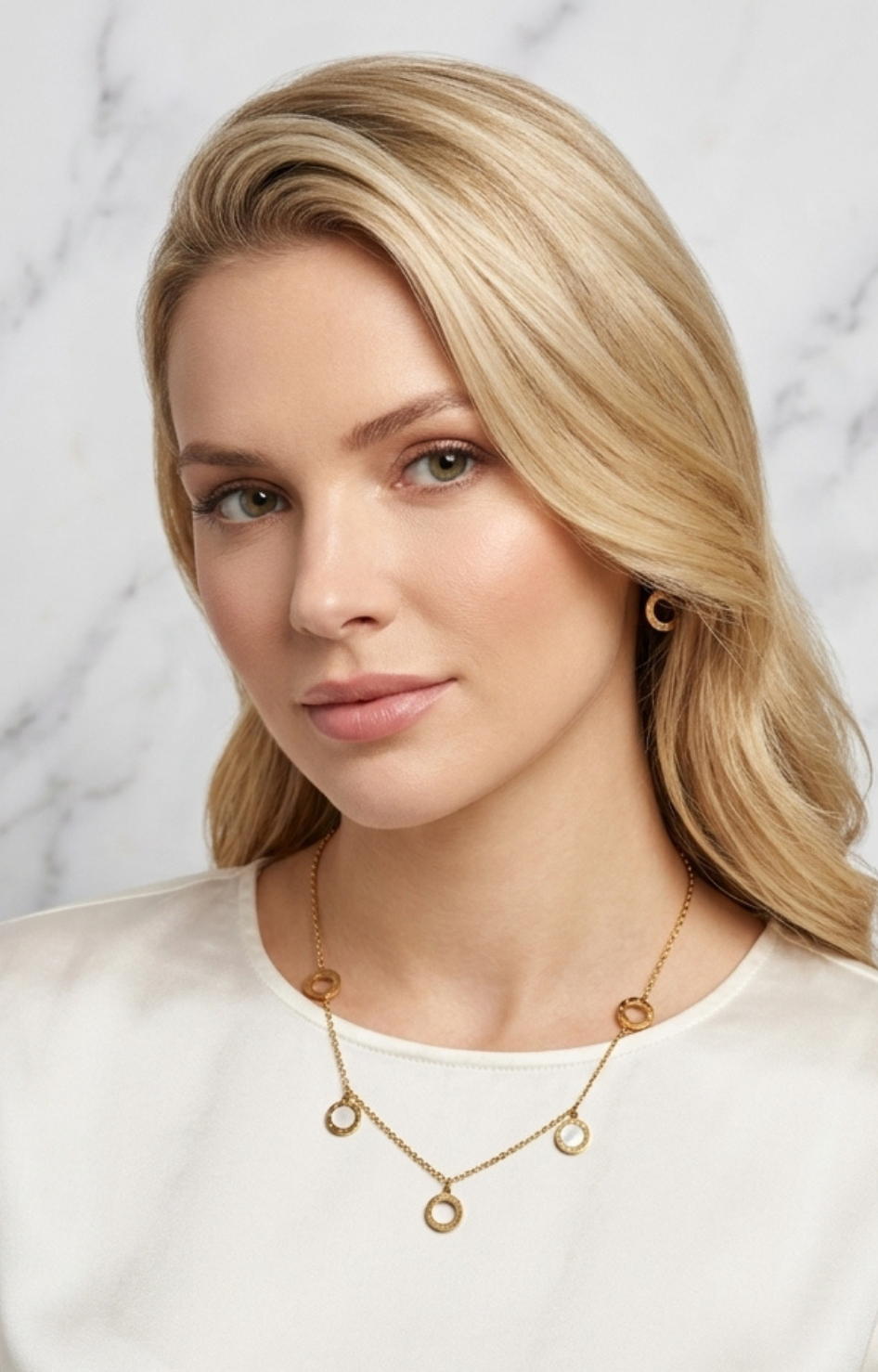 Collar Dorado con Aros - SET COLLAR ACERO Boutiquemirel 