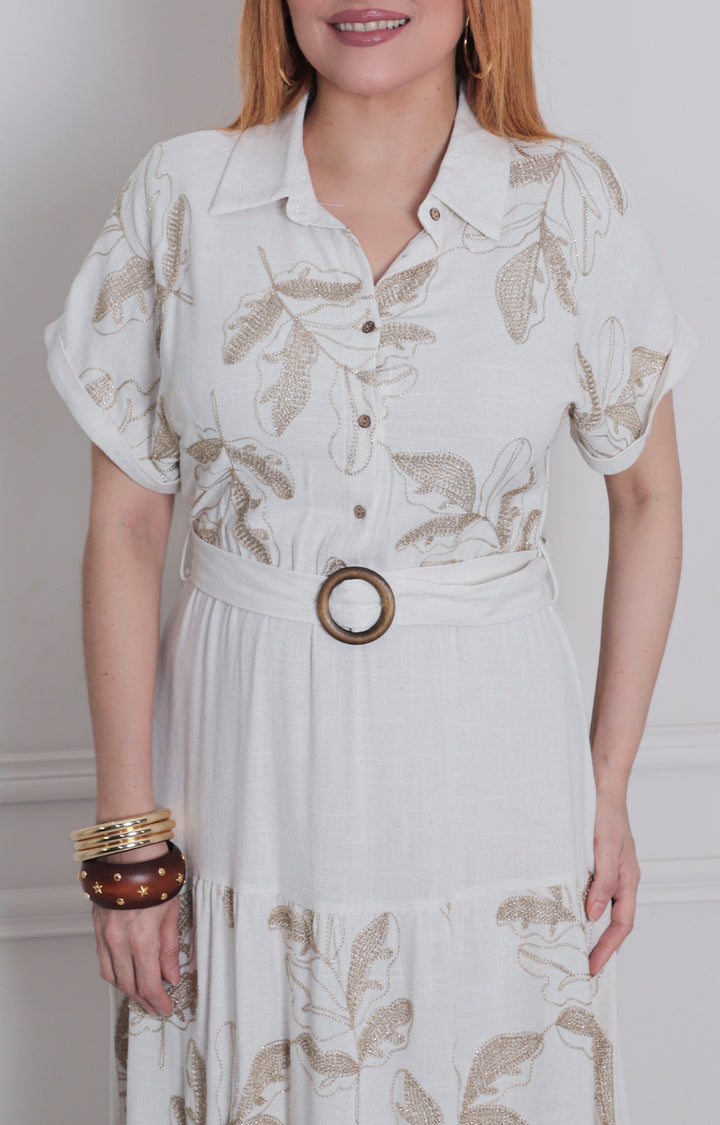 Vestido estampado con cinturòn - VESTIDO LARGO REGULAR Boutiquemirel 