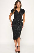 Vestido negro con lazo lateral - VESTIDO Boutiquemirel 