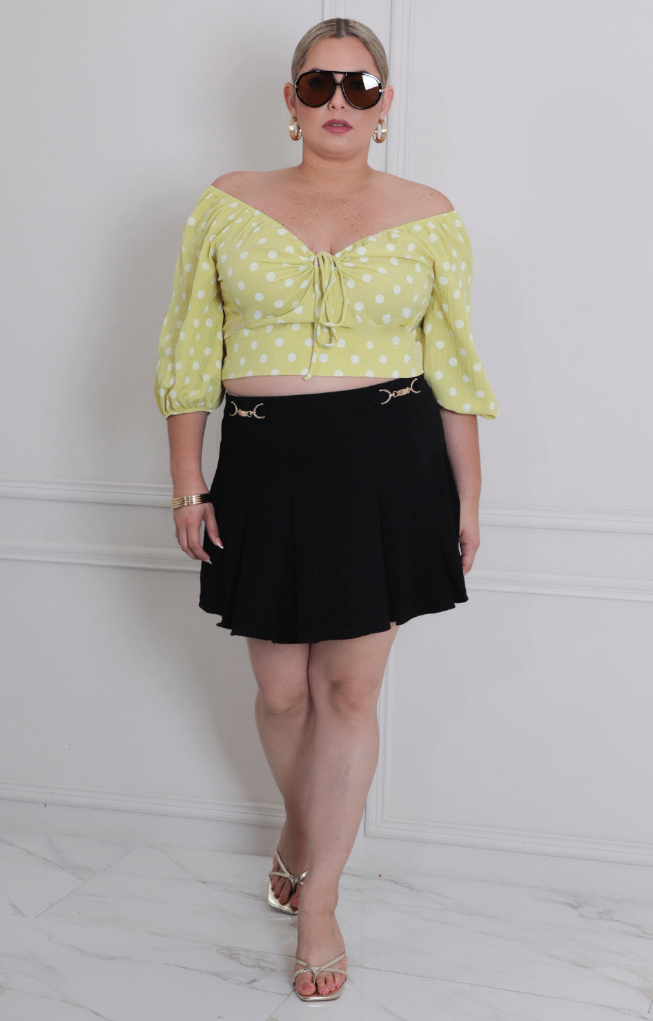 Falda negra con tablones - FALDA CURVY Boutiquemirel 