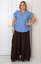 Blusa de mezclilla lisa