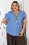 Blusa de mezclilla lisa