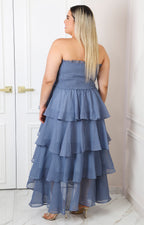 Vestido maxi de olanes