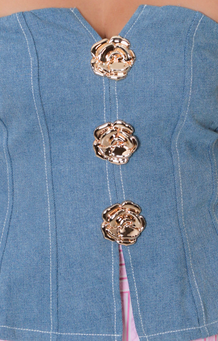 Blusa straple de mezclilla - BLUSAS REGULAR Boutiquemirel 