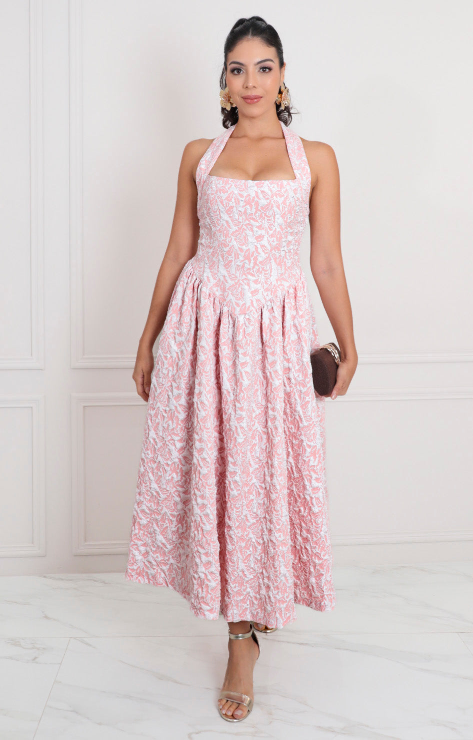 Vestido rosa halter