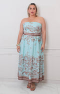 Vestido straple con cinturòn - VESTIDO LARGO CURVY Boutiquemirel 