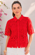 Blusa roja de guipur - BLUSAS REGULAR Boutiquemirel 