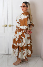 Vestido largo con estampado floral