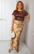 Falda midi estampado animal print