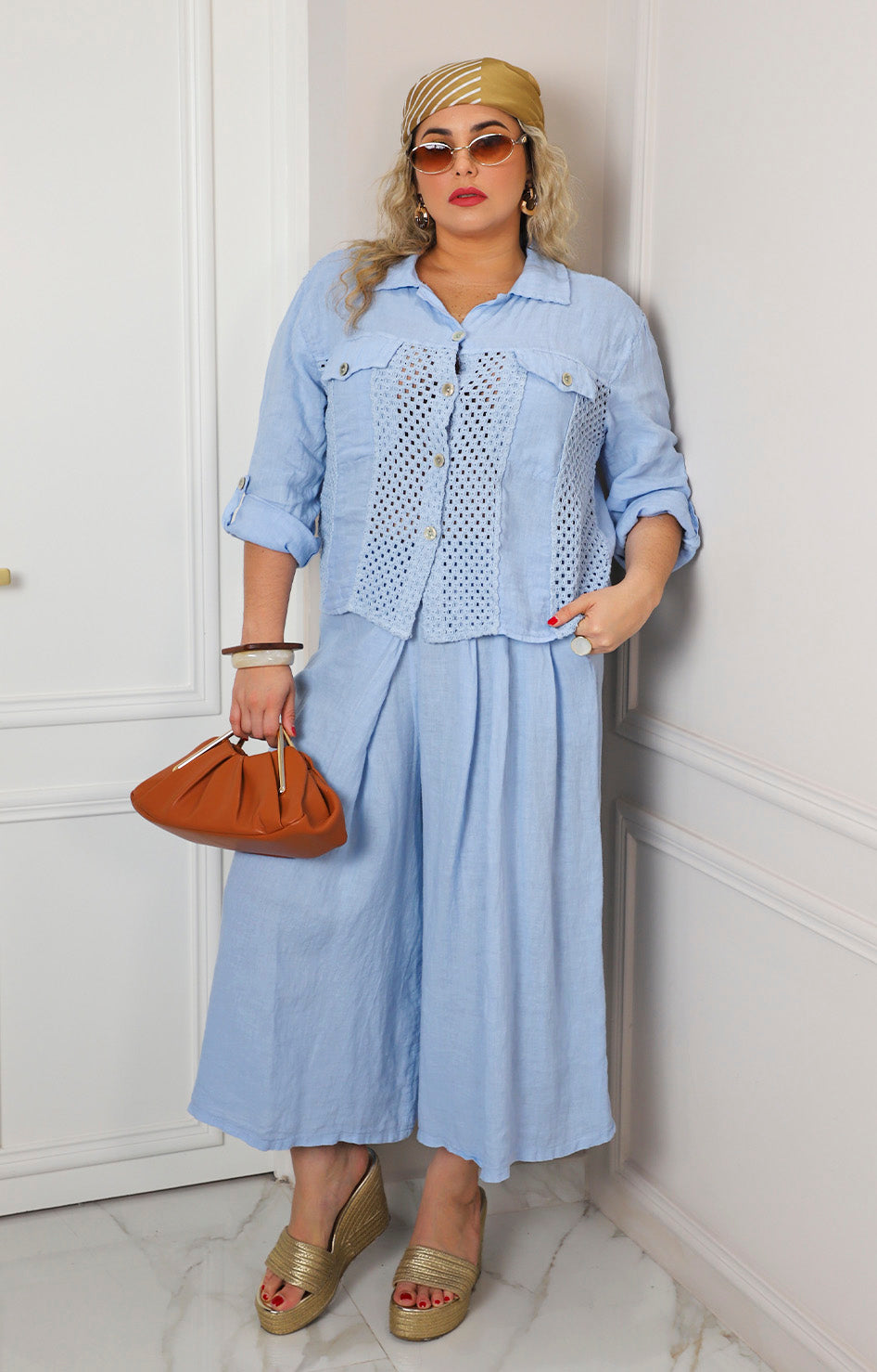 Conjunto con tejido calado