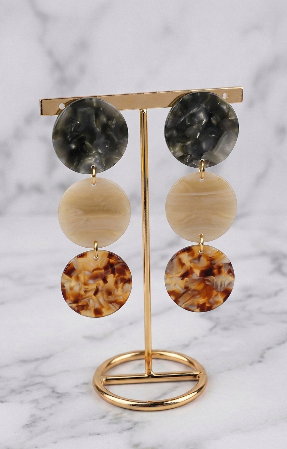 Aretes geométricos marmoleados - ARETES Boutiquemirel 
