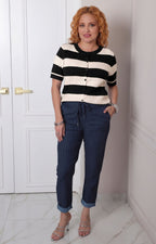 Cardigan de rayas con botones
