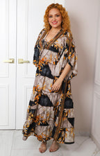 Vestido con escote en V y estampado floral