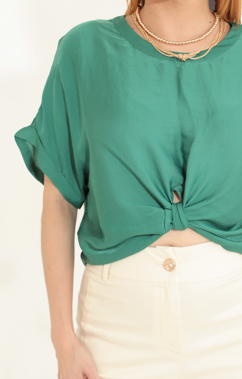 Blusa verde con nudo - BLUSA Boutiquemirel 