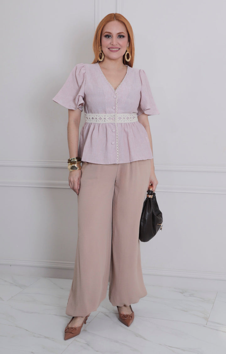 Blusa peplum con botones - BLUSAS REGULAR Boutiquemirel 