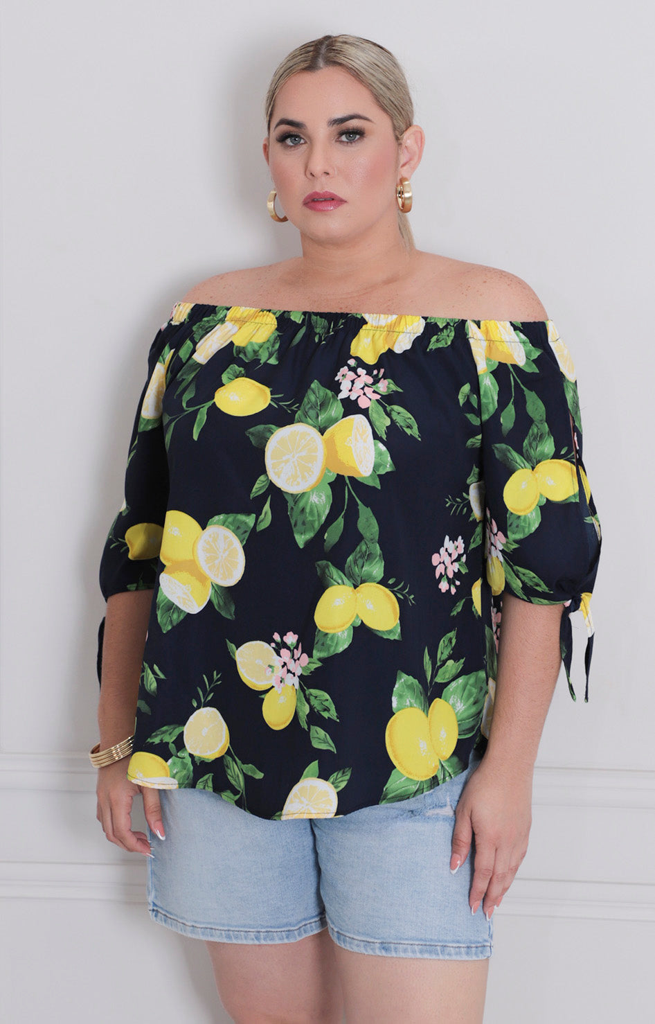 B*3-26*VERXY*JT0197-2*AZUL MARINO ESTAMPADO - BLUSAS CURVY Boutiquemirel 