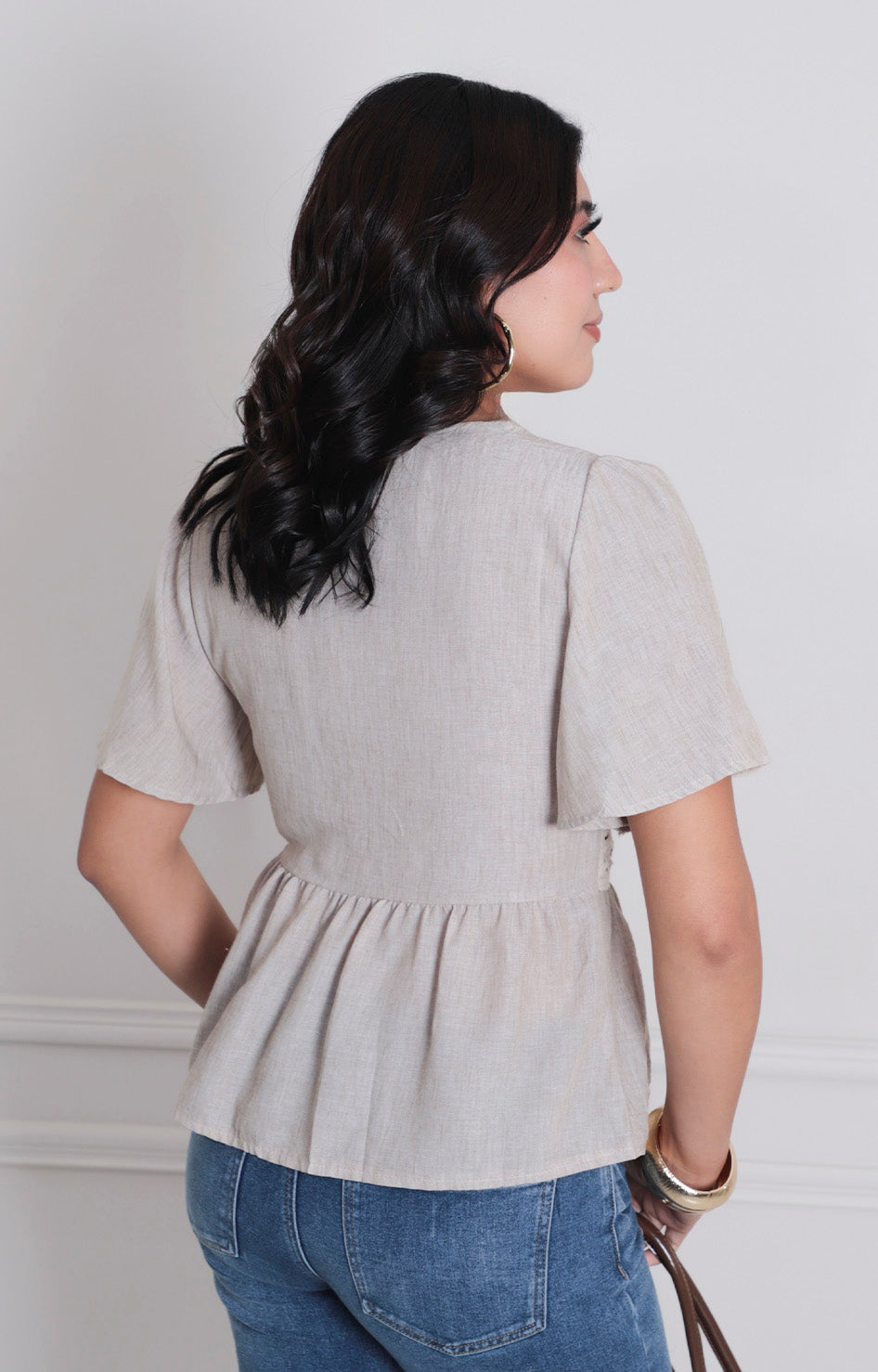Blusa peplum con botones - BLUSAS REGULAR Boutiquemirel 