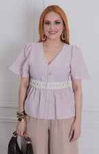 Blusa peplum con botones - BLUSAS REGULAR Boutiquemirel 