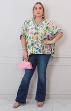 Blusa verde estampado - BLUSAS CURVY Boutiquemirel 