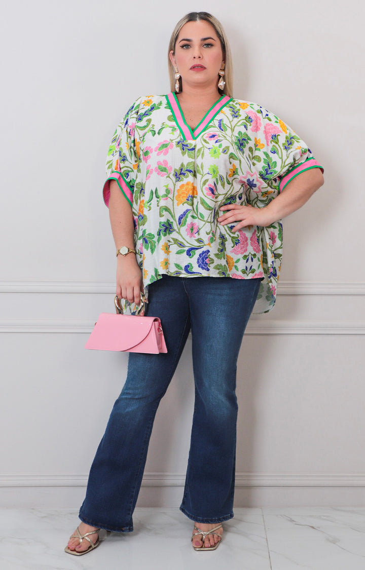 Blusa verde estampado - BLUSAS CURVY Boutiquemirel 