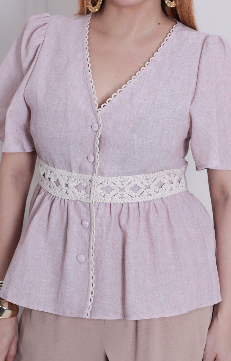 Blusa peplum con botones - BLUSAS REGULAR Boutiquemirel 