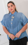 Blusa de mezclilla con textura