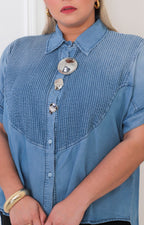 Blusa de mezclilla con textura