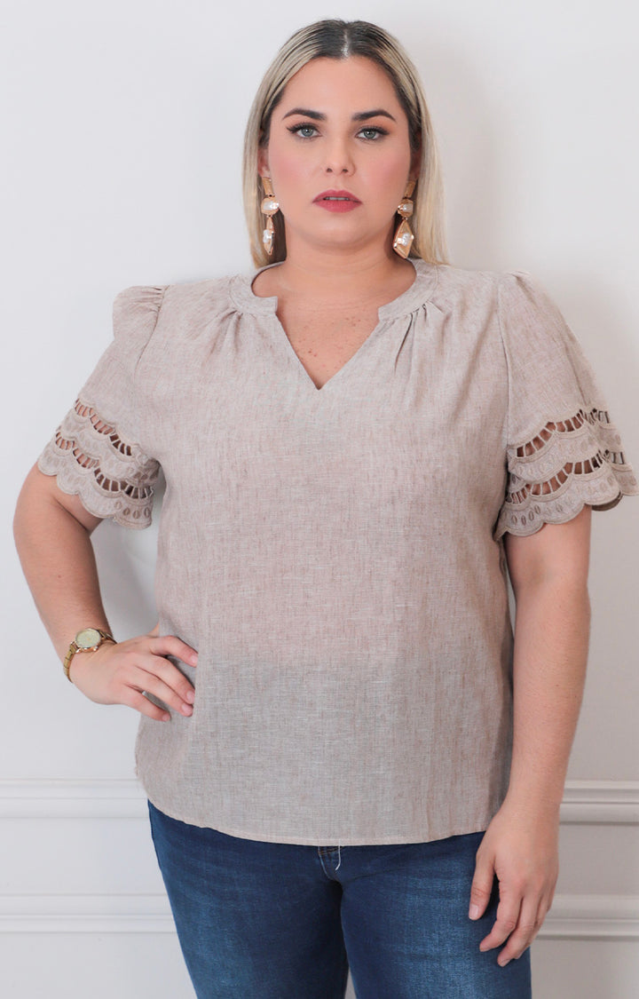 Blusa lisa con detalle - BLUSAS CURVY Boutiquemirel 