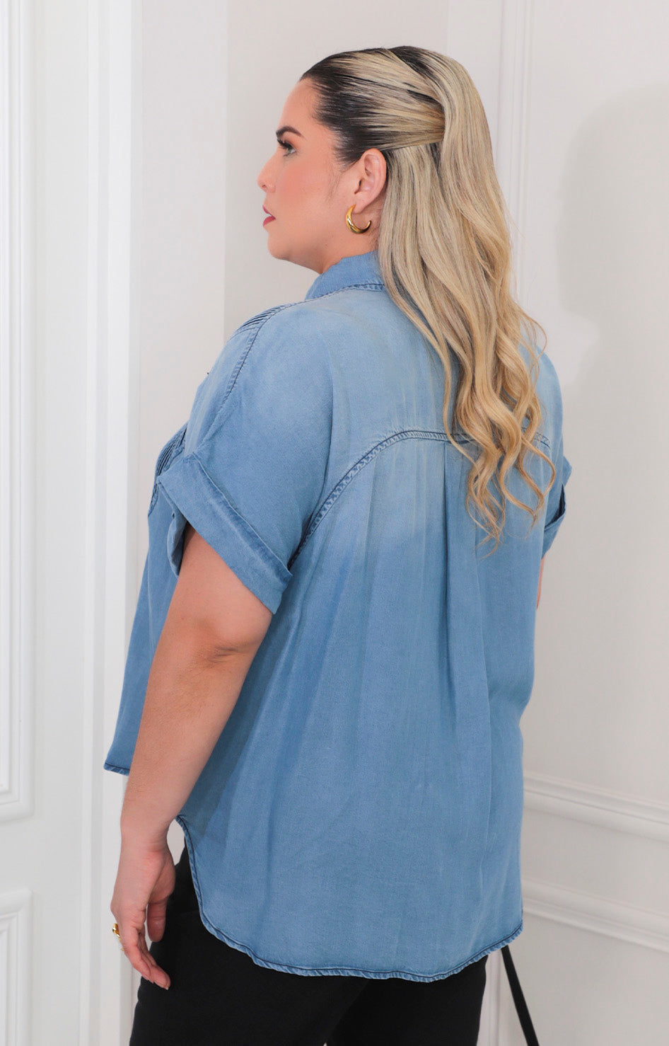 Blusa de mezclilla con textura