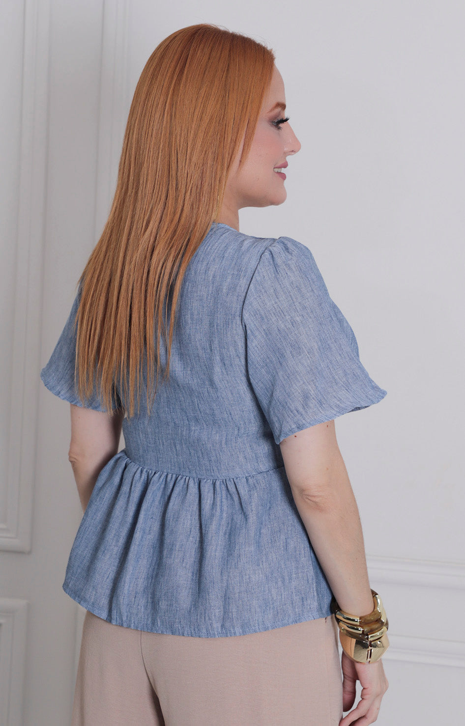 Blusa peplum con botones - BLUSAS REGULAR Boutiquemirel 