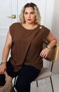 Blusa cruzada con detalle dorado