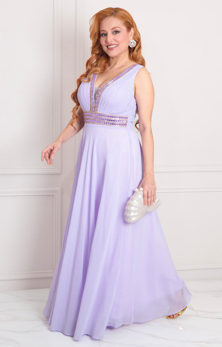 Vestido lila de tirantes - VESTIDO LARGO REGULAR Boutiquemirel 