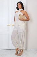 Conjunto beige con textura