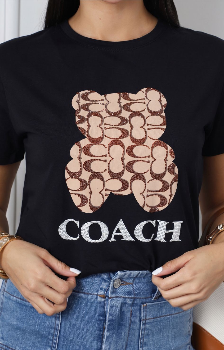 Blusa con estampado gráfico de oso