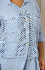 Conjunto con tejido calado