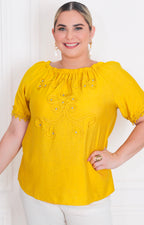 Blusa con bordado 3D - BLUSAS CURVY Boutiquemirel 