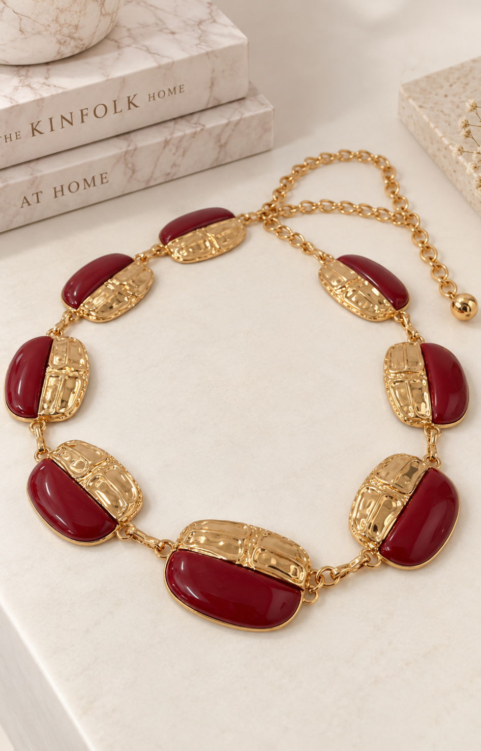 Cinturón cadena dorado con piedras