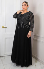 Vestido largo con aplicaciónes de brillo