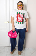 Blusa con estampado de lata de sardinas