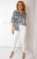 Blusa camisera con estampado animal print