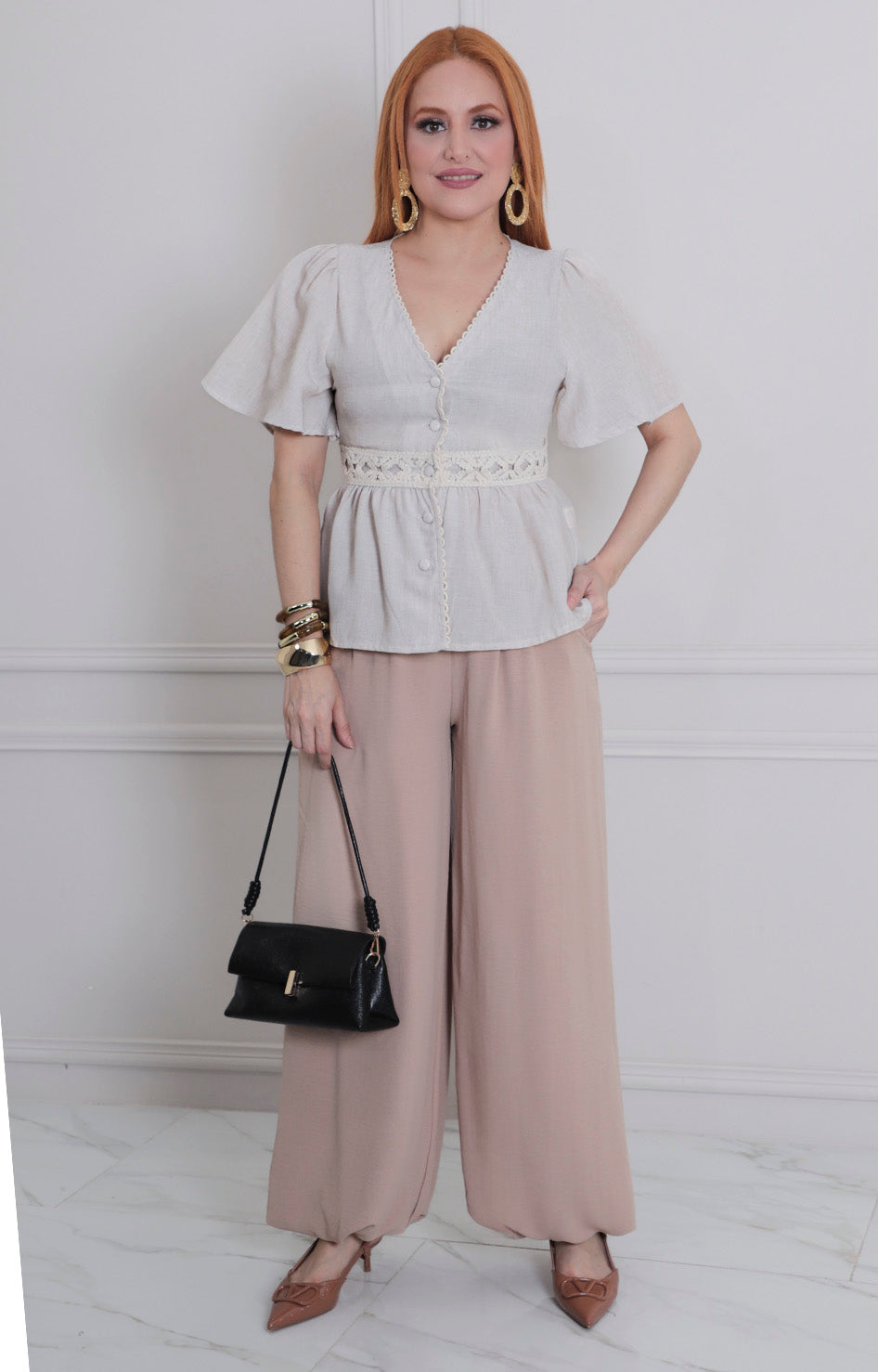 Blusa peplum con botones - BLUSAS REGULAR Boutiquemirel 