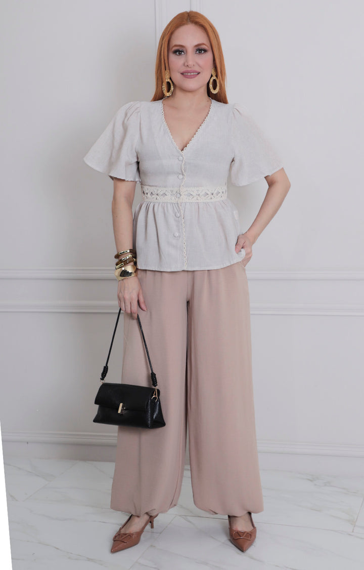 Blusa peplum con botones - BLUSAS REGULAR Boutiquemirel 