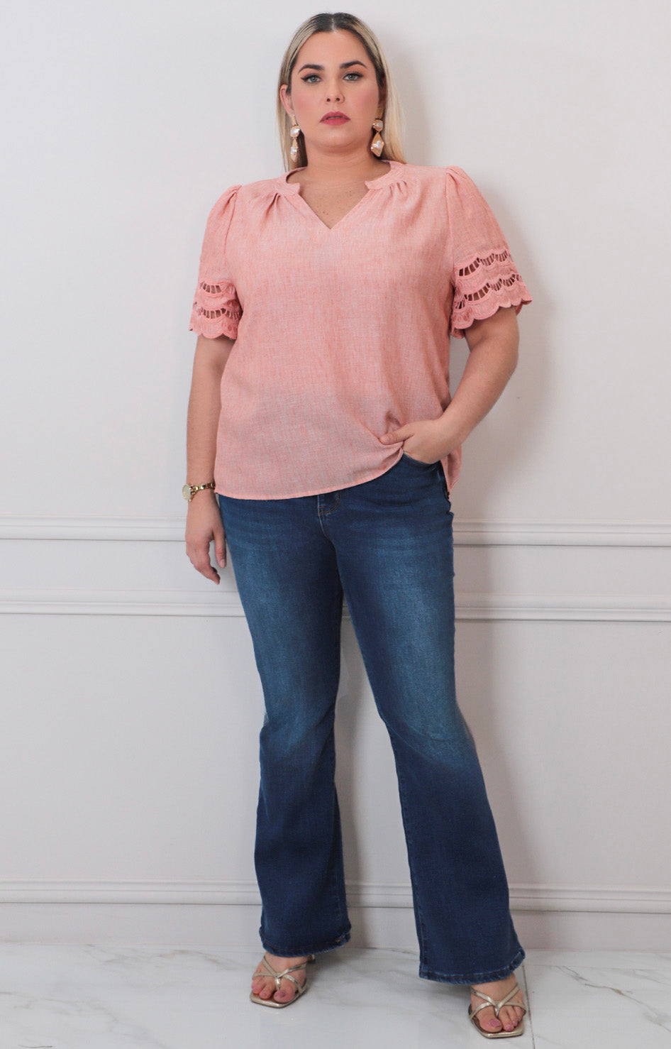 Blusa lisa con detalle - BLUSAS CURVY Boutiquemirel 