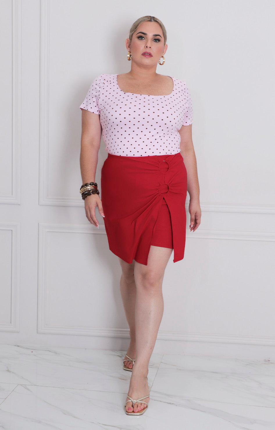 Blusa rosa polka dot - BLUSAS CURVY Boutiquemirel 