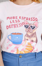Blusa con estampado y aplicaciones de brillos