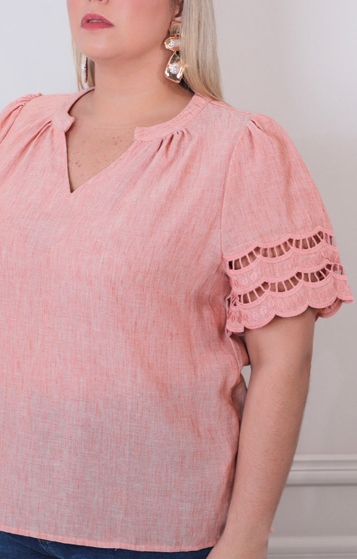 Blusa lisa con detalle - BLUSAS CURVY Boutiquemirel 