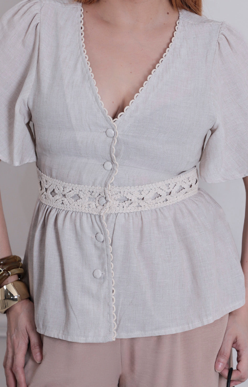 Blusa peplum con botones - BLUSAS REGULAR Boutiquemirel 