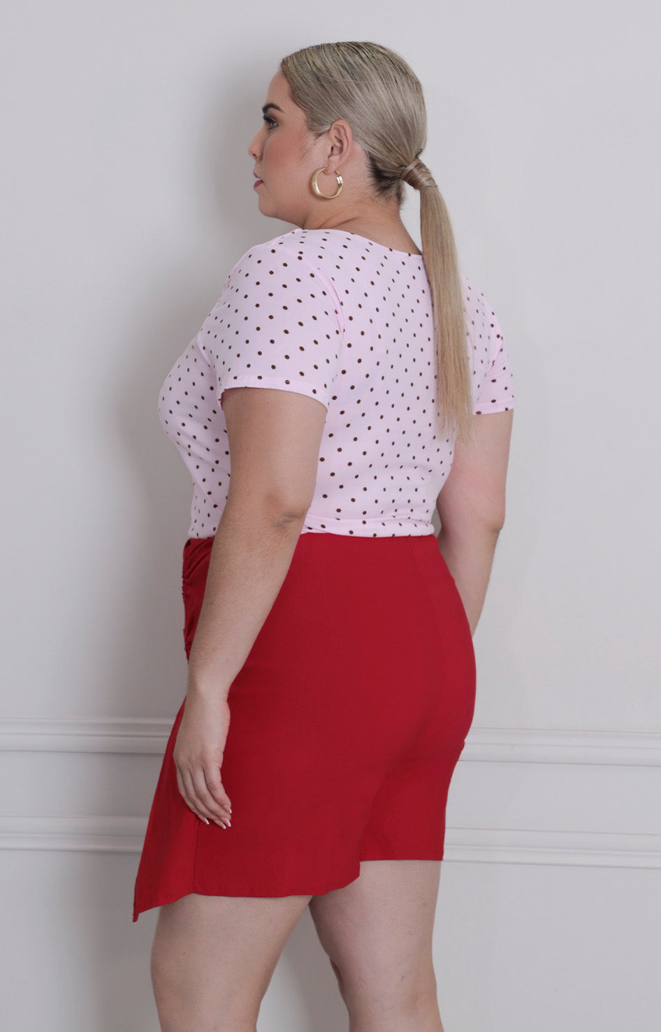 Blusa rosa polka dot - BLUSAS CURVY Boutiquemirel 
