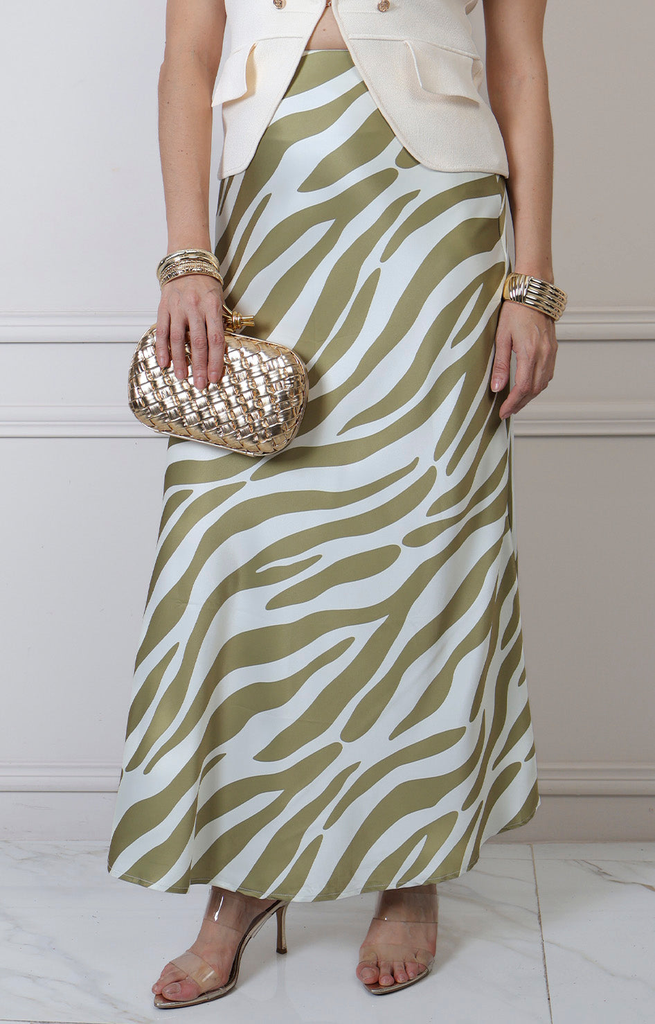 Falda larga estampado animal print